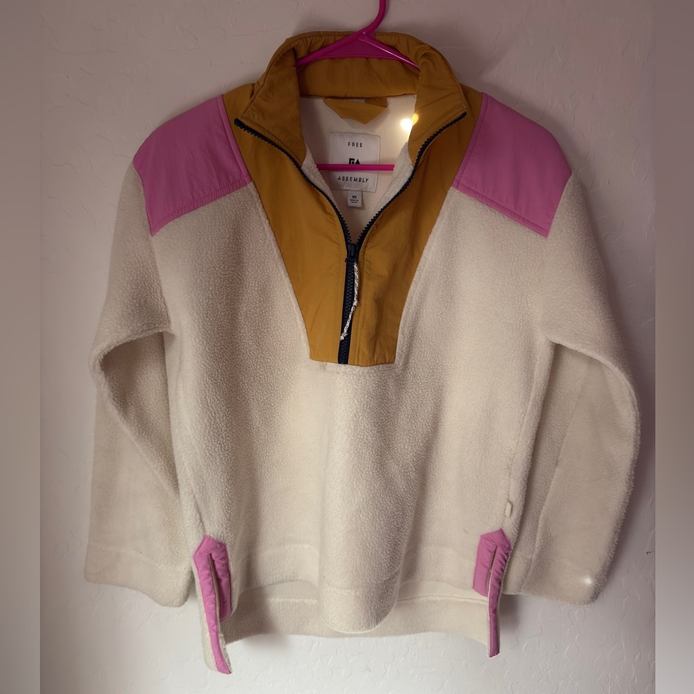 Womens- Free Assembly Half Zip Mixy Popover Sweater Size XS